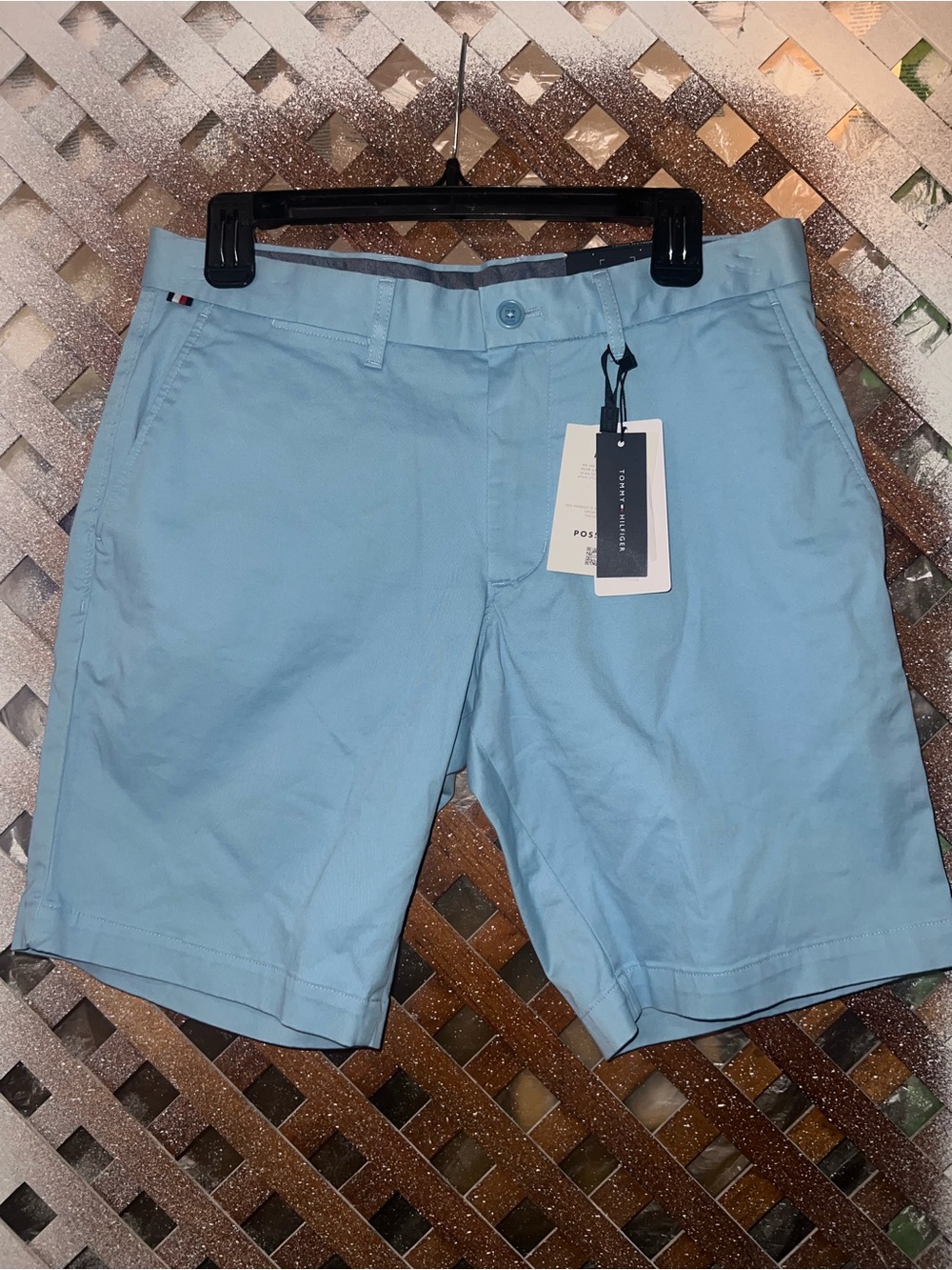 NWT Tommy Hilfiger Men’s Light Blue Cotton Chino Shorts size 30